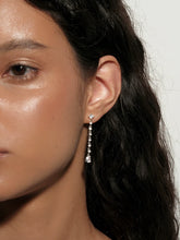 S925 Sterling Silver 4A Cubic Zirconia Teardrop Tassel Chain Earrings